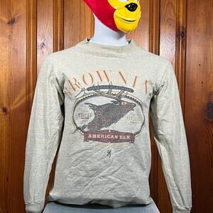 Browning S Y2K Graphic Shirt Gray Long Sleeve Hunting